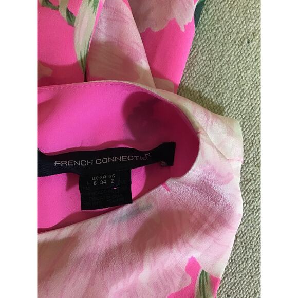 French Connection Women 100% Silk Floral Sleeveless Maxi Dress Sz. 2 Pink EUC - Picture 8 of 12